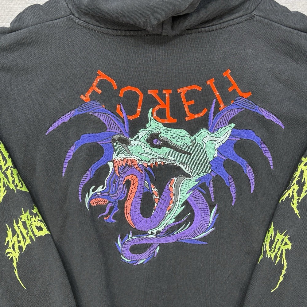 Diesel Hoodie XL S-Alby-BX3 Cotton Embroidered Sweatshirt Distressed Streetwear - Picture 7 of 16